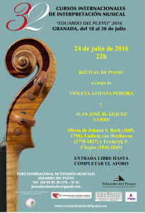 24 julio Recital piano Violeta y Juan Jose Blazquez